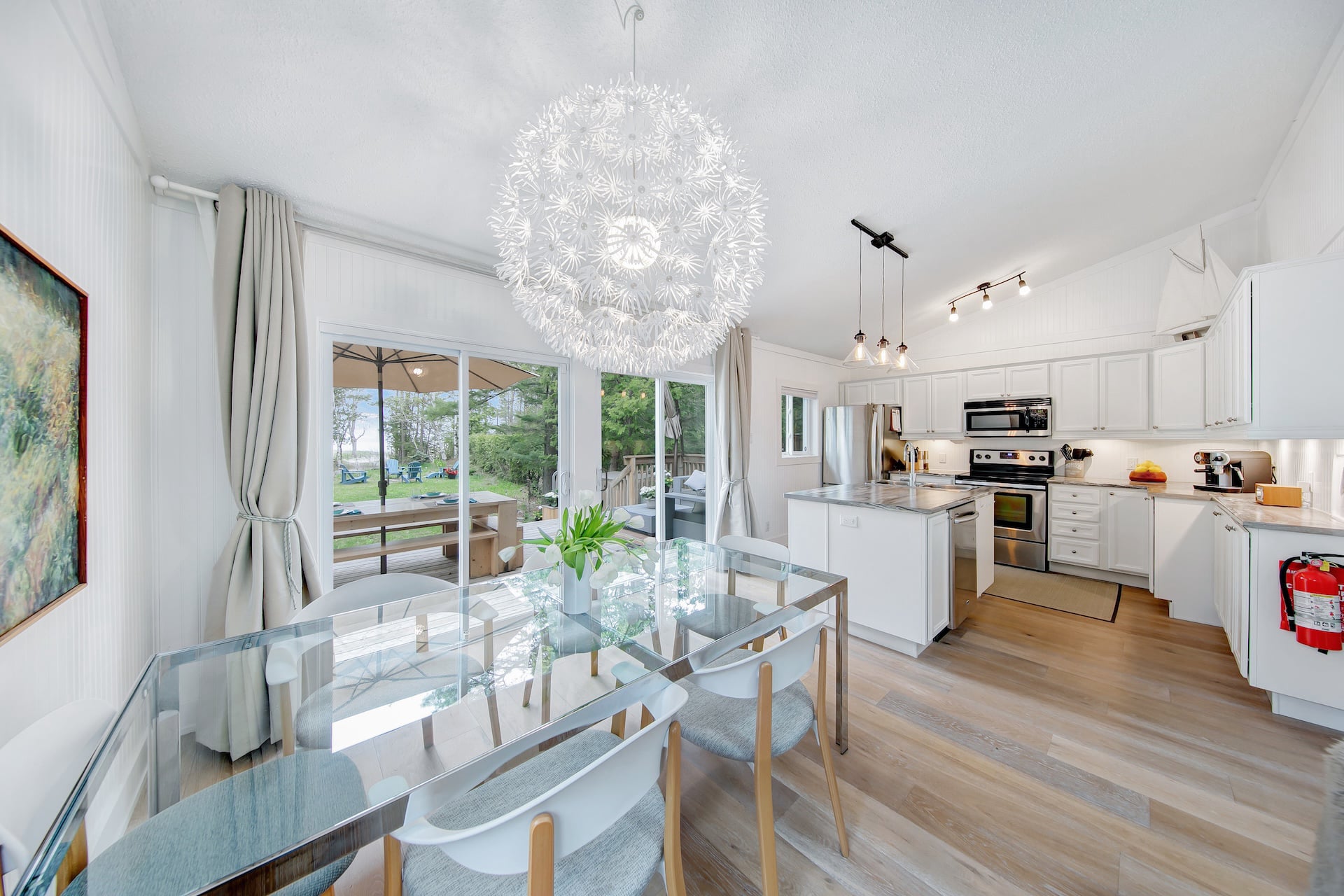 Kitchen and Dining with views